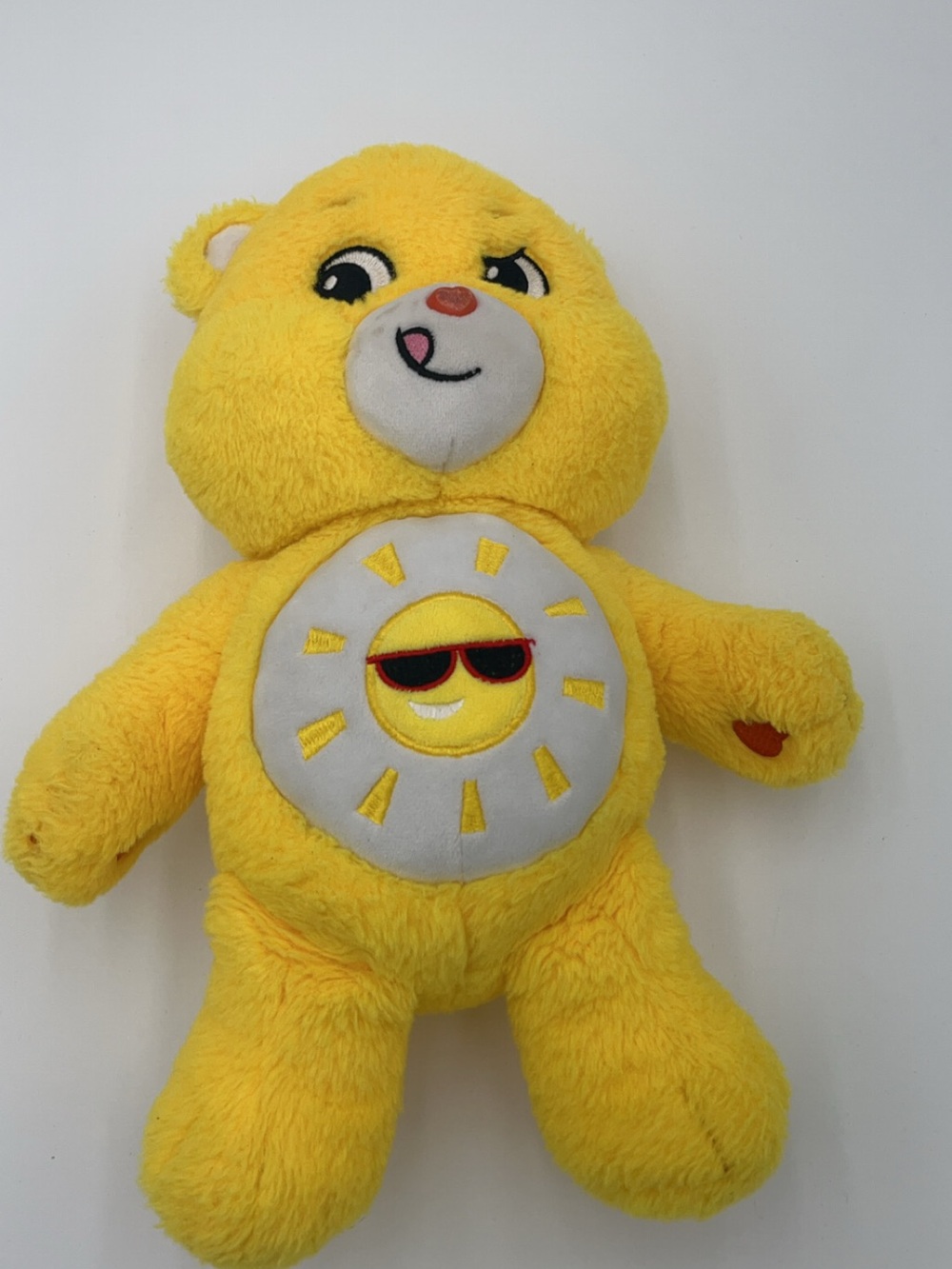 Care Bears Yellow Sunny Smile Plush - Sunglasses Sun Belly Badge